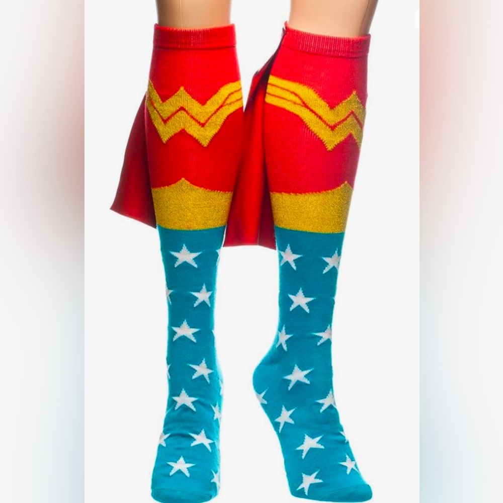 DC Comics Wonder Woman knee high socks NWT - Picture 2 of 6